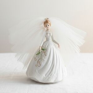 Josef Originals March Bride Music Box - Rotating, 8" Tall - Vintage Collectible